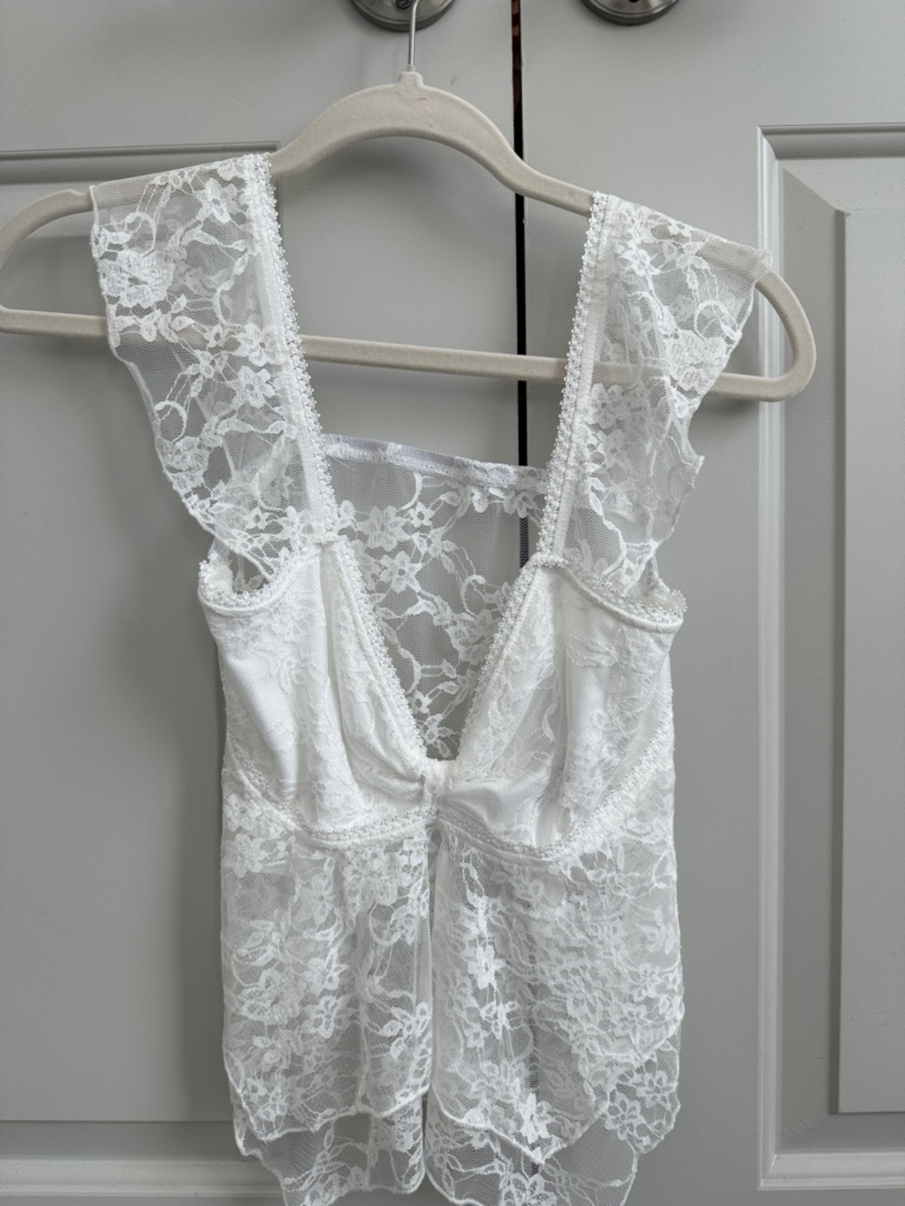Amazon White Lace Bodysuit Camisole